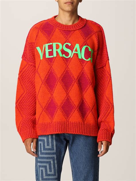 versace orange blue sweater|Versace sweater authentic.